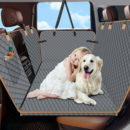 Dog Car Seat Cover for Back Seat, Larger Dog Car Bed Cover with Strong Bottom, Car Back Seat Extender Hammock for Car SUV Truck Grey - Pawvie
