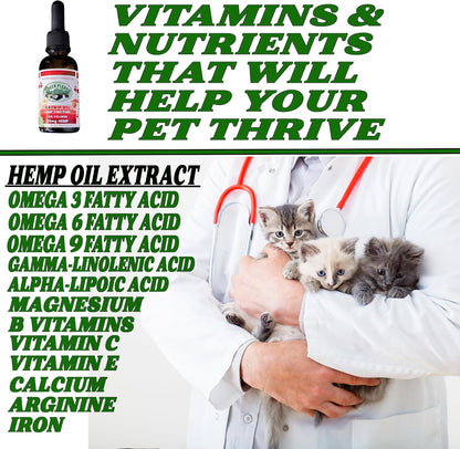 Pet Hemp Oil | Dogs and Cats | Catnip Oil | Green Planet Hemp | 120MG Organic Tincture | 100% Natural | Hip, Joint, and Muscle Support for Your Pet | Aids with Anxiety,Stress, and Pain
