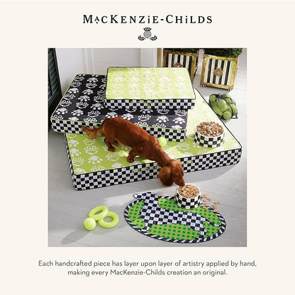 MACKENZIE-CHILDS Pet Bowl, Cute Cat and Dog Bowl for Food and Water, Black-and-White Courtly Check, Small