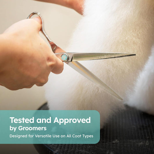 7” Dog Grooming Scissors with Sawtooth Blade | VG10 Japanese Steel Professional Pet Grooming Shears for Cats & Dogs | Precise Trimming | Lightweight, Ergonomic, Handcrafted Design | K9 Shears