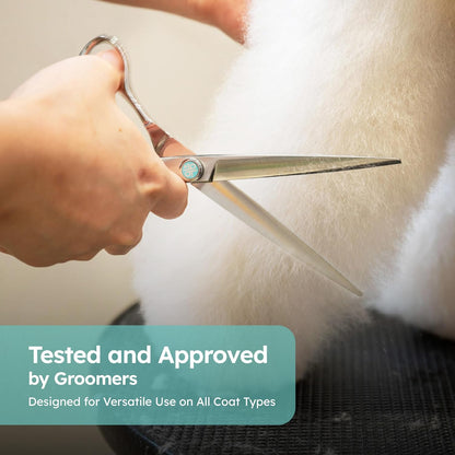 7” Dog Grooming Scissors with Sawtooth Blade ｜ VG10 Japanese Steel Professional Pet Grooming Shears for Cats & Dogs ｜ Precise Trimming ｜ Lightweight, Ergonomic, Handcrafted Design ｜ K9 Shears