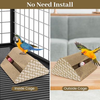 OSWINMART Parrot Cardboard Toy with Jingle Ball