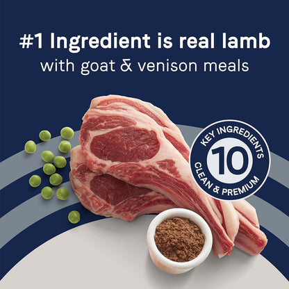 Canidae Pure Limited Ingredient Premium Adult Dry Dog Food, Real Lamb, Goat & Venison Meals Recipe, 4 lbs, Grain Free