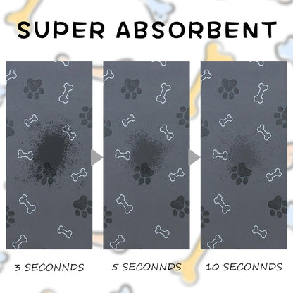 Pet Cat Dog Food Mat Non Slip Mat for Dog Water Bowl Mat Quick Dry Absorbent Cat Feeding Mat, 24 * 16.9 in, Dark Grey