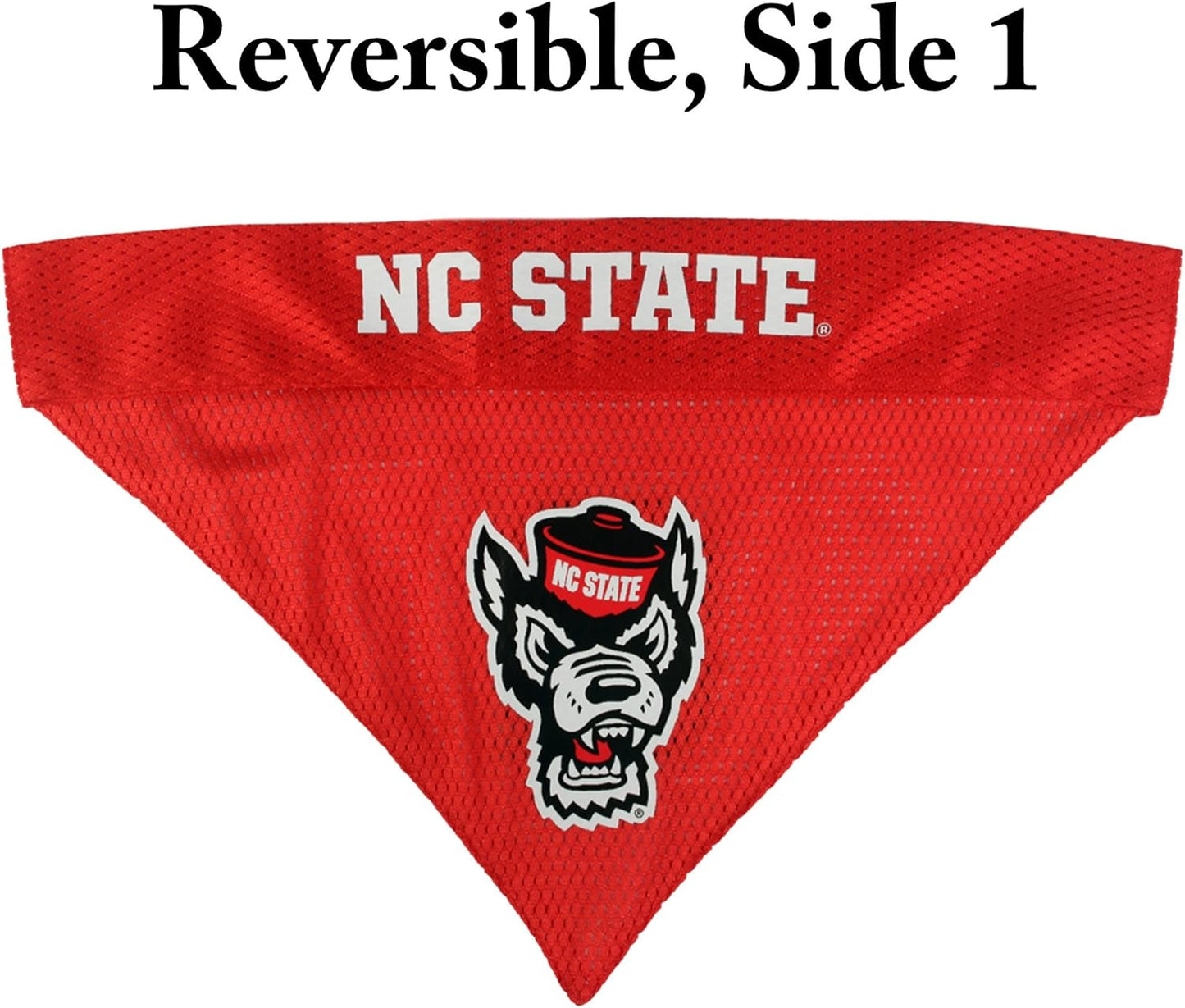 Pets First Collegiate Pet Accessories, Reversible Bandana, North Carolina State Wolfpack, Large/X-Large