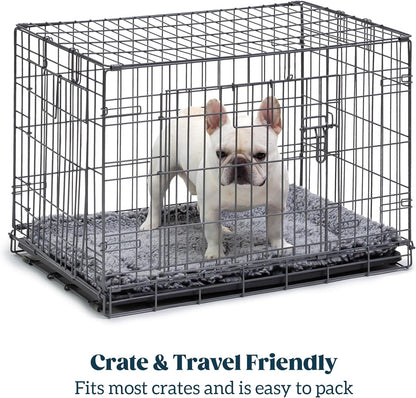 Stoutwool Indestructible Dog Bed - Fluffy Chew Proof Dog Crate Pad - Tough Kennel Pad for Aggressive Chewers - Ideal for Extra Large Breeds & Fits 48-Inch Crate - 47"x29", Charcoal