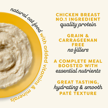 Applaws Vitality Wet Cat Food Paté, Natural Canned Cat Food, Wet Food for Cats with Added Vitamins and Minerals, Grain Free, Carrageenan Free, Chicken Breast Recipe (24 Count, 2.47 oz Cans)