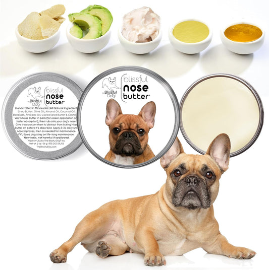 The Blissful Dog French Bulldog Black Masked Fawn Unscented Nose Butter - Dog Nose Butter, 8 Ounce