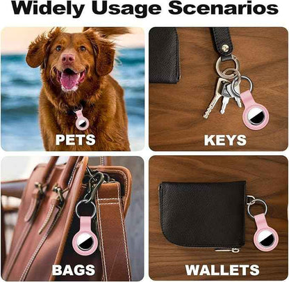 Compatible with AirTag Case Keychain for Air Tag Holder Silicone for AirTags Key Ring Cases Tags Chain foe for Apple for AirTag GPS Item Finders Accessories，Pink
