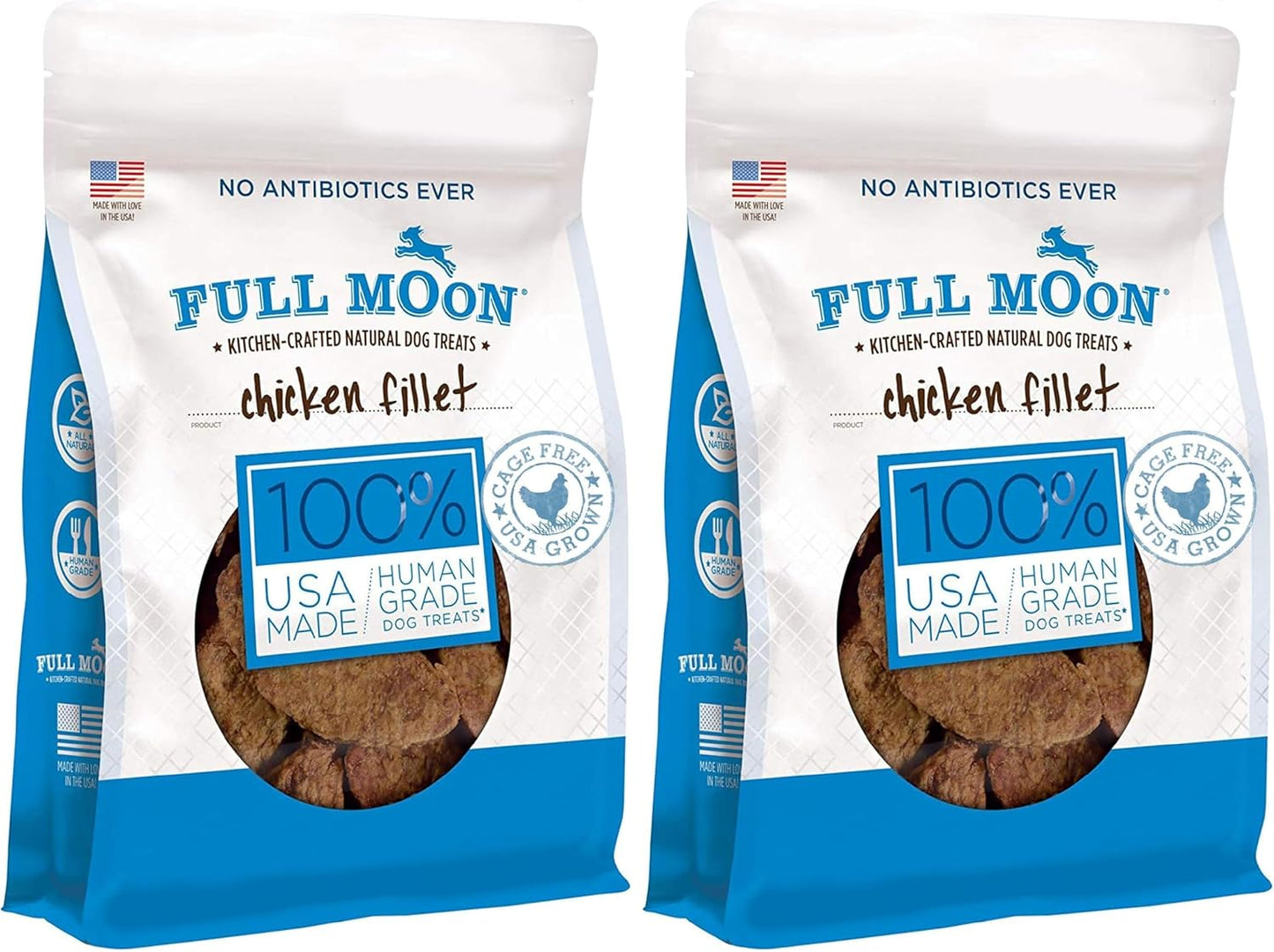 Full Moon Chicken Fillet Healthy All Natural Dog Treats Human Grade Made in USA 48 oz (Pack of 2) - Pawvie