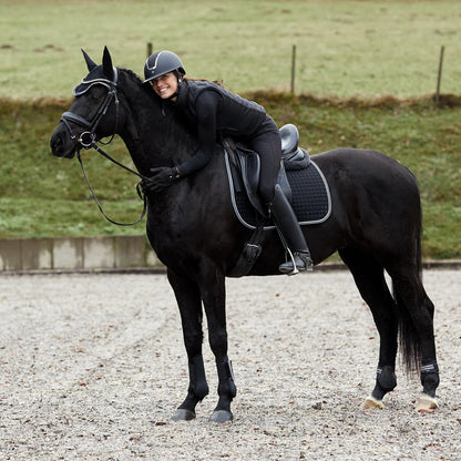 HORZE Adepto Quilted Quick-Dry Dressage Saddle Pad for Horses with Two-Tone Trim