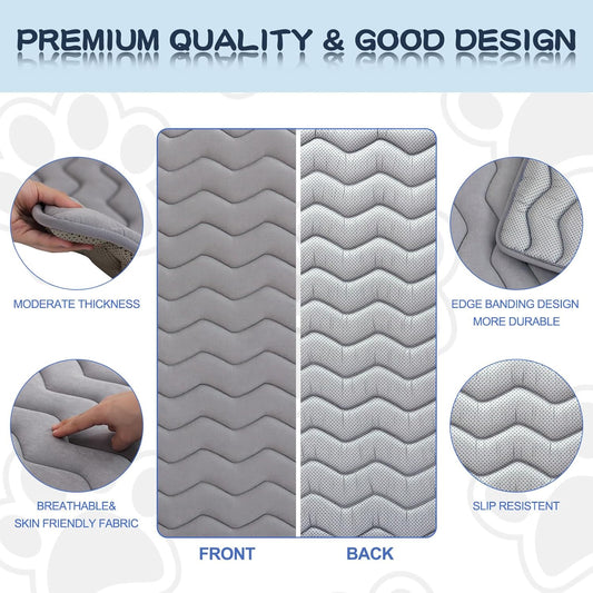 Bubble bear Dog Crate Mat - Upgraded Thick, Ultra Soft, Washable & Anti-Slip Kennel Pad for Small/Medium/Large Dogs, Dark-Hued to Hide Stains (42"x28")