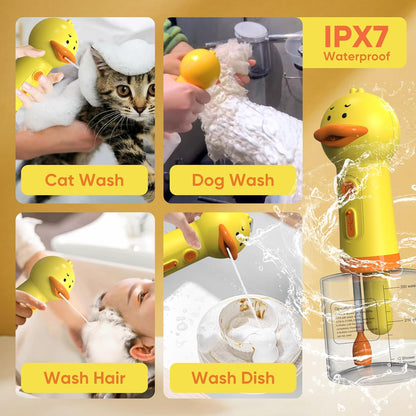 Electric Dog Shampoo Dispenser Dog Shampoo Sprayer Duck Shampoo Foamer for Pet, Foaming Soap Dispenser for Bathtub, Kitchen Sink Cleaning - Pawvie