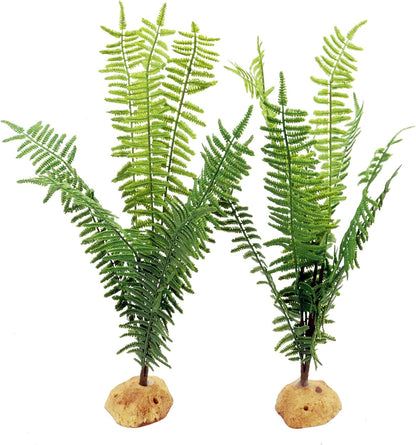 JIHAQUA Fake Fern Plants, Reptile Plastic Terrarium Decor, Reptiles Amphibians Tank Accessories for Crested Gecko Leopard Lizard Chameleon