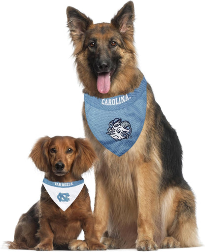 Pets First NCAA Reversible Bandana. North Carolina Tar Heels Sports Fan Pet Bandana Large/X-Large, Home & Away!