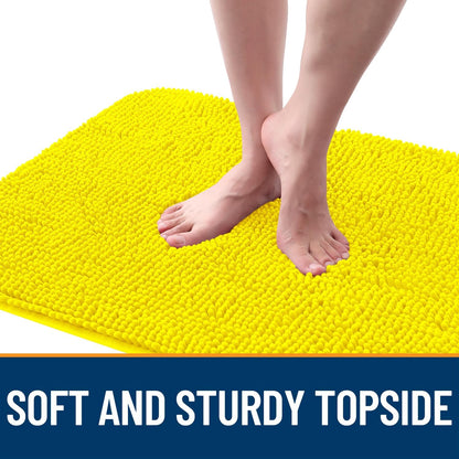 OLANLY Dog Door Mat for Muddy Paws 30x20, Absorbs Moisture and Dirt, Absorbent Non-Slip Washable Doormat, Quick Dry Chenille Mud Mat, Entry Indoor Entryway Carpet for Inside Floor, Lemon Yellow