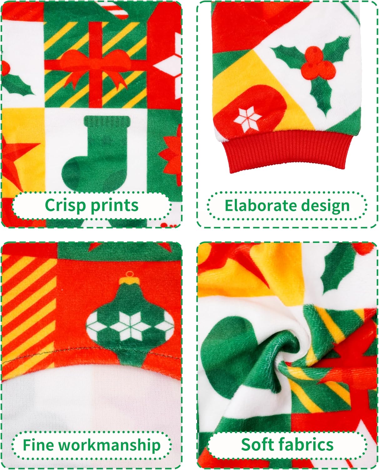 PET SHOW 4 Pack Christmas Dog Pajamas Holiday Dog Clothes for Small Medium Dogs Girl Boy Soft Stretchy PJs Xmas Jumpsuit Puppy Onesies Red Green Outfits with Sleeve Pets Dachshund Costume XXL