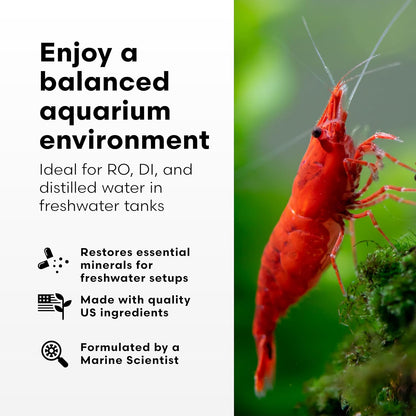 Brightwell Aquatics Remineraliz - Adds Minerals to Distilled, Deionized, or Reverse Osmosis Water for Freshwater Aquarium Use 500-ml