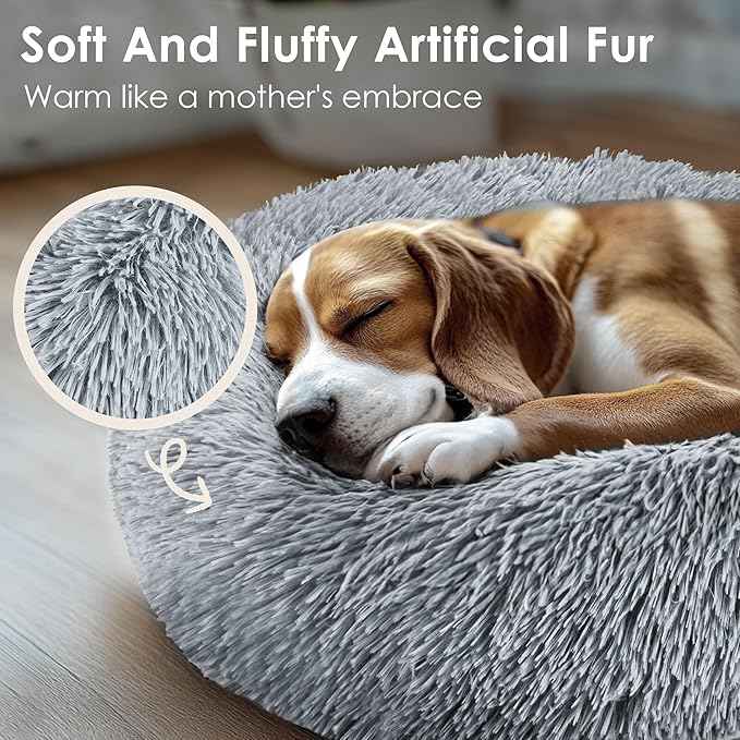 Dog Beds Large Sized Dog and Cats, 32in Pet Beds for Large Pet, Washable Indestructible Extra Large (Light Grey)