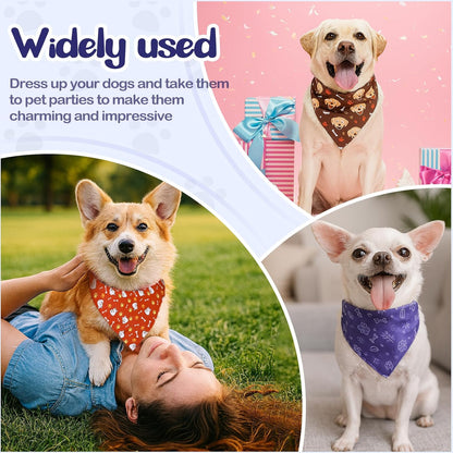 40Pcs Dog Bandanas Bulk, Puppy Bandana Pet Cats, Bandanas for Dogs Triangle Kerchief Bibs for Small Medium Large Pets (25 x 17 x 17 Inches)