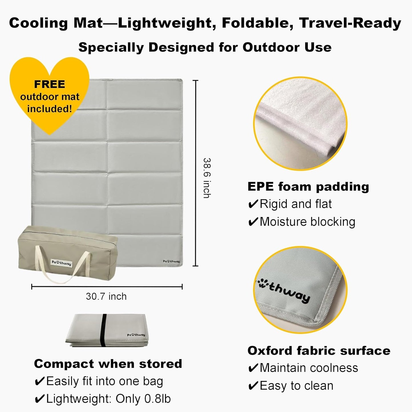 Dog Tent Cotton Fabric, Aluminum Poles and Camping Mat, Outdoor Weatherproof, Dog House Outdoor, Breathable with 2 Side Windows, Portable and Collapsible (Gray, Large)