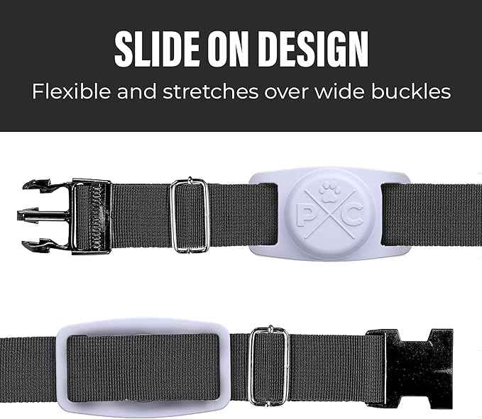 Pup Culture AirTag Dog Collar Holder, Extra-Durable, Lightweight, and Protective AirTag Case for Dog Collar -Track Your Pet Using an Apple AirTag - Dog Collar AirTag Holder- Lavender 1.5 Inch Collar