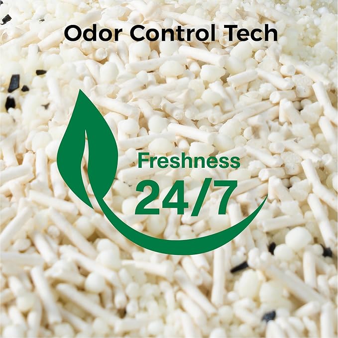 Mixed Tofu & Cassava Cat Litter, Plant-Based Unscented, Fast-Clumping, Dust-Free, Powerful Odor Control with Coconut Carbon, Lightweight, Low Tracking for Cat Owners