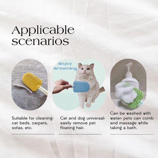 Cat Brush for Shedding,Cat Brushes for Indoor cats,Soft Comb, Short or Long Haired Cats,Pet Grooming,Bath and Massage Brush(3 pcs)