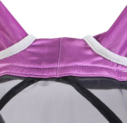 Harrison Howard CareMaster Pro Luminous Horse Fly Mask Large Eye Space Standard with Ears UV Protection for Horse Dark Magenta Full Size