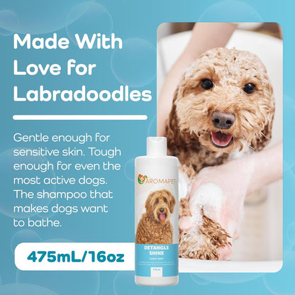 Sensitive Care -Tangle-Free-Silky Shine Softening and detangling Shampoo, Delicate Coat Clean & Odor Control Shampoo – Advanced Shine Formula for Dogs (Doodle & Poodle, 16 Fluid Ounces)