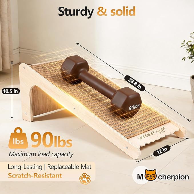 Natural Cork cat Scratching Post-Cat Scratching Pad-cat beds for Indoor Cats-Scratching Board Toy-cat ramp-cat Scratch with 2 Pcs Cardboard,Easy Replace-Eco-Friendly Sustainable-cat Gifts