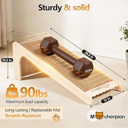 Natural Cork cat Scratching Post-Cat Scratching Pad-cat beds for Indoor Cats-Scratching Board Toy-cat ramp-cat Scratch with 2 Pcs Cardboard,Easy Replace-Eco-Friendly Sustainable-cat Gifts