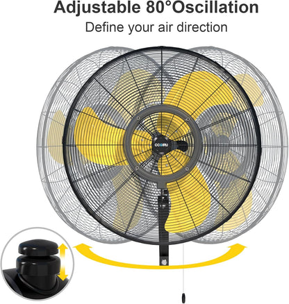 9600 CFM 30" Outdoor Wall Mount Misting Fans with 2 Pack, High Velocity 3-Speed Waterproof Professional Oscillating Wall Fan, Heavy Duty Industrial Fan for Commercial, Garage, Warehouse, UL Listed