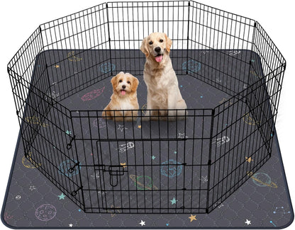 LOOBANI Washable Pee Pads for Dogs: Extra Large Dog Pee Pad Reusable 72" x 72", Absorbent Pet Whelping Pads, Waterproof and Non-Slip Dog Training Mats for Crate, Playpen, Floor, Sofa, Cage, Grey