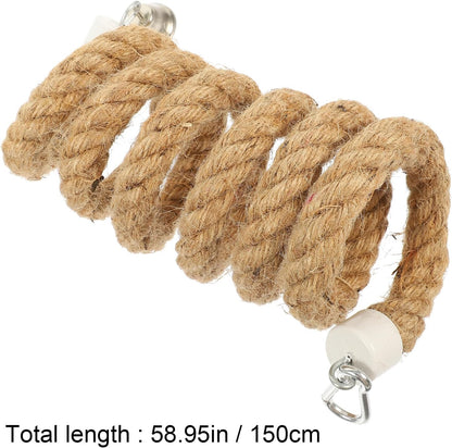 Bird Rope Toy - Parrot Climbing Perch 1.5M Durable Rope Swing for Parakeets Lovebirds & Cockatiels