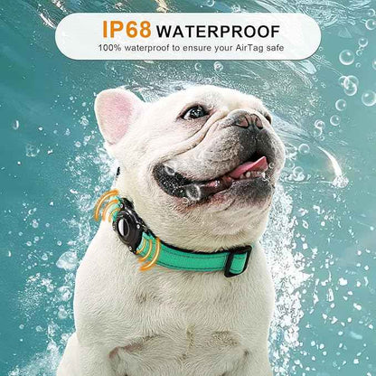 Airtag Dog Collar with Martingale Design, IP68 Waterproof Air Tag Collar Holder, Adjustable Reflective Soft Padded Nylon Dog Collar for Large Medium Small Dogs
