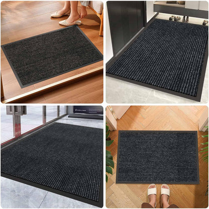 Indoor Outdoor Door Mat, 5’ x 3' Doormat for Entryway, Rubber Backing Non Slip Front Door Mat Outside Entrance, Super Absorbent Commercial Floor Mat for Home Office
