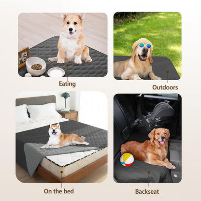gogobunny 100% Double Sided Waterproof Dog Blanket Soft Pet Bed Cover Reversible Protect Furniture Couch Sofa Car for Puppy Cat Kids (Dark Charcoal/Light Charcoal, 30x80 Inch (Pack of 1))