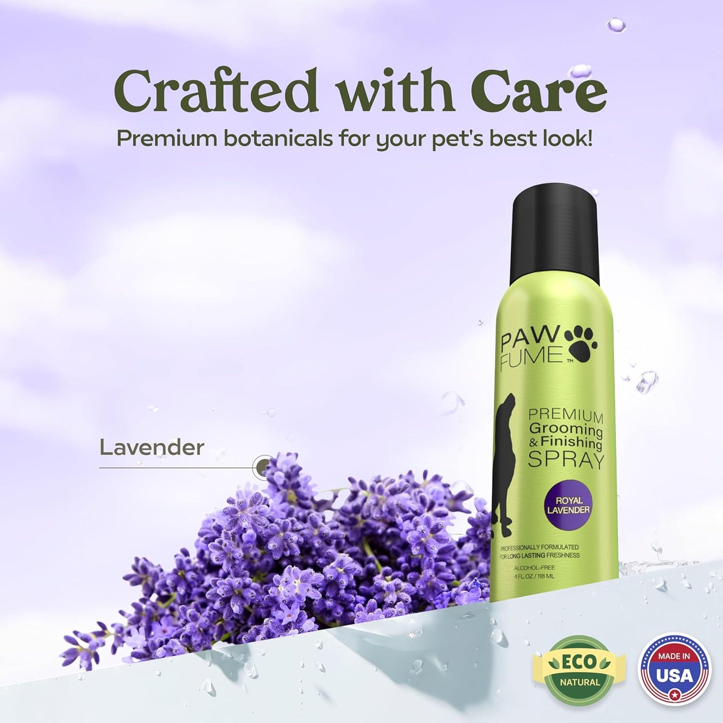 PAWFUME Dog Detangler Grooming Spray, Royal Lavender, 2-Pack – Keeps Pups Fresh All Day – Hypoallergenic, Alcohol-Free, Detangling & Moisturizing – Salon-Quality Dog Necessities for Coat & Fur Care