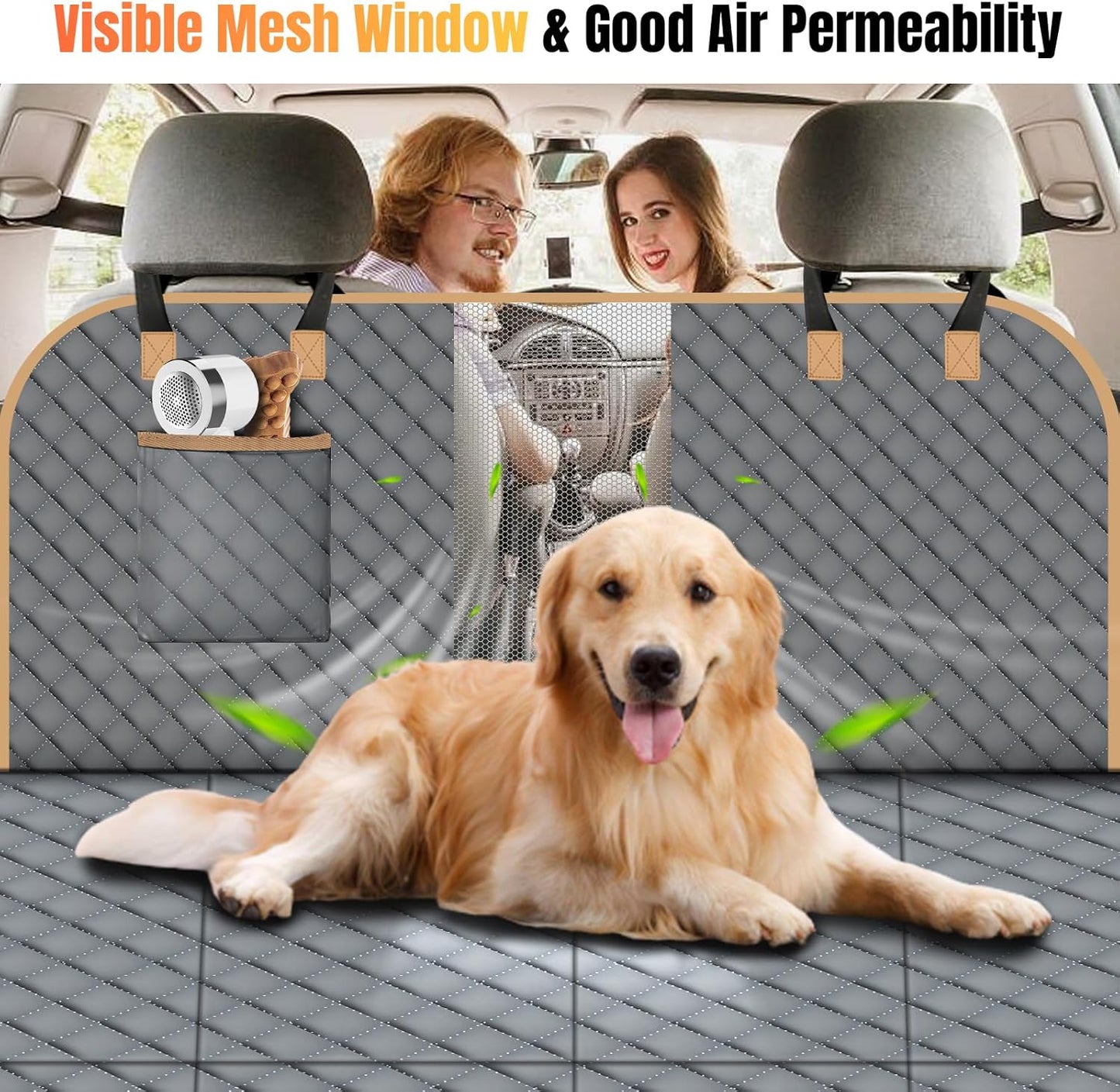 Dog Car Seat Cover for Back Seat, Dog Car Bed Cover with Strong Hard Bottom, Back Seat Extender Hammock for SUV Truck,4 Panels Gray Color - Pawvie
