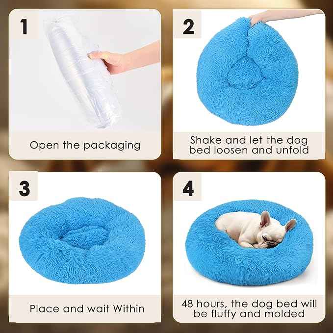 Extra Large Dog Beds, 36 Inch Human Dog Anxiety Relief Comfort Bed, Indestructible & Chew Proof Pet Beds (Light Blue)