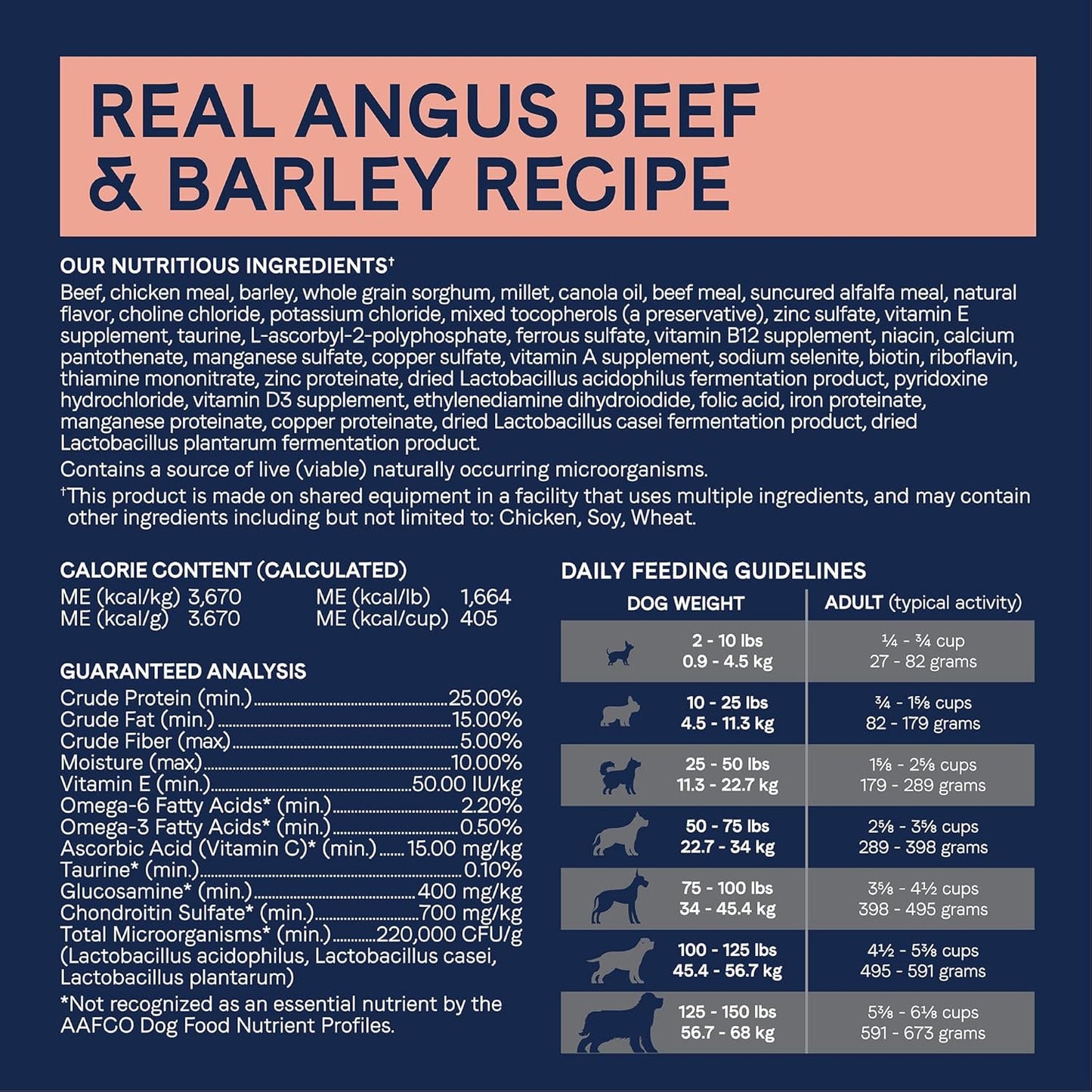CANIDAE Pure Limited Ingredient Premium Adult Dry Dog Food, Real Beef & Barley Recipe, 4 lbs, with Wholesome Grains