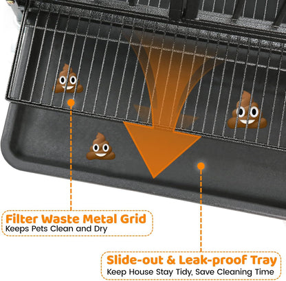 Homey Pet 3 Pack Three Tiers 43 inch Stackable Heavy Duty Dog Crate with Wheels, Indestructible Steel Dog Cage Kennel Indoor with Detachable Divider, Trays, Feeding Bowls, Escape Proof Locks