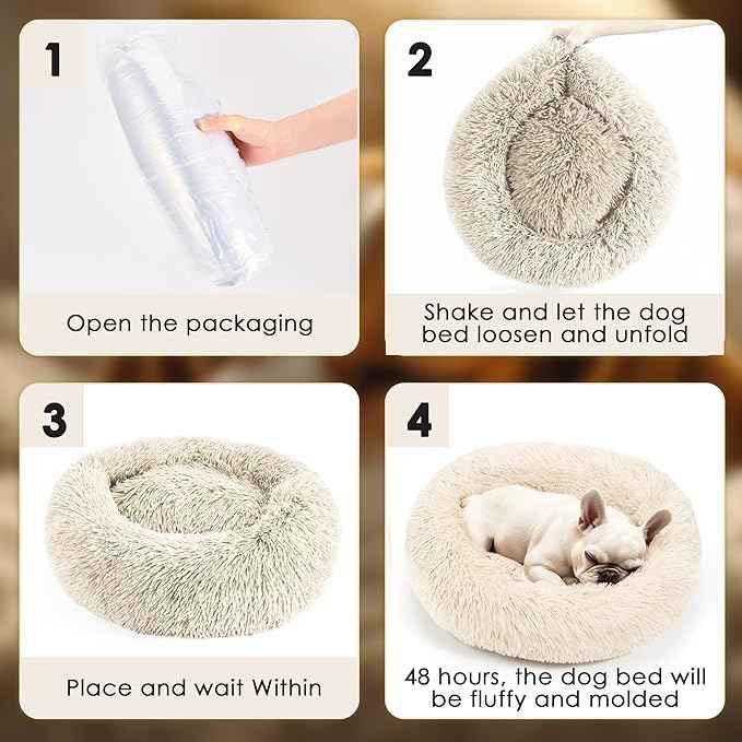 Dog Beds Large Sized Dog and Cats, 32in Pet Beds for Large Pet, Washable Indestructible Extra Large (Light Brown)