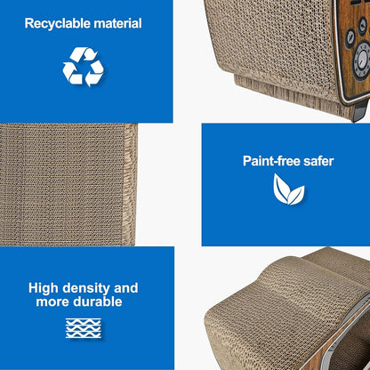 TV Cat Scratcher Cardboard Lounge Bed, Cat Scratching Board, Durable Board Pads Prevents Furniture Damage