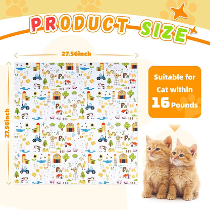 Professional Cat Grooming Wrap - Adjustable Restraint Blanket for Nail Clipping & Vet Visits, Escape-Proof Cat Wrapping Bag with Safety Straps, Large (27.6"x27.6") for Cats Up to 15lbs