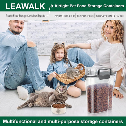 5-7Lbs Cat Dog Storage Container, Portable Pet Food Containers with Upgraded Large Spout and Cup, Small Animal Kibble Dispenser for Bird Seed, Oatmeal, Rice, Flour (1, Dark Gray, 5L)