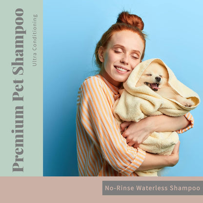Begley's No Rinse Waterless Pet Shampoo, Bathless Cleaning, Deodorizing, and Odor Removal for a Shiny, Fresh Smelling Coat - Effective for Dogs, Puppies, and Cats - Refill, Fresh Citrus