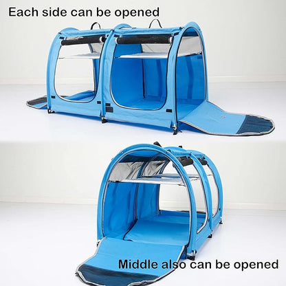 Mispace Portable 2 Pet Carriers for Cats Collapsible Cat Condo for Car Travel Pet Kennel Show Cages with Portable Carry Bag Hammocks Mats and Litter Box