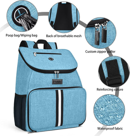 BAGLHER丨Dog Travel Bag, Airline Approved Pet Supplies Backpack, Dog Travel Backpack with 2 Silicone Collapsible Bowls and 2 Food Baskets - Pawvie